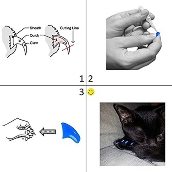 39 glitter green and 40 glitter red Large Purrdy paws nail caps - Picture 7 of 10